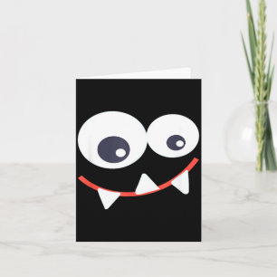 Lustiges Monster Halloween-Shirt Monster Gesicht Karte