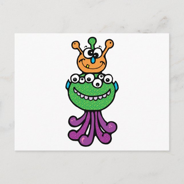 lustiges Monster Postkarte (Vorderseite)