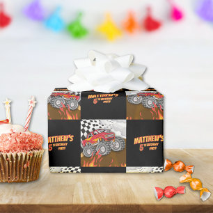 Lustiges Monster Truck Geburtstagsgeschenkpapier Geschenkpapier