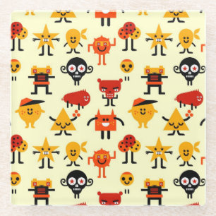 Lustiges Monstermuster Glasuntersetzer