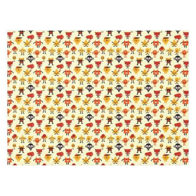 Lustiges Monstermuster Tischdecke (Vorderseite (Horizontal))