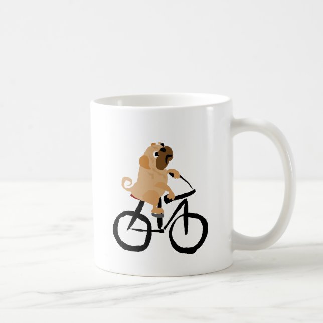 Lustiges Mops-Welpen-Hundereitfahrrad Tasse (Rechts)