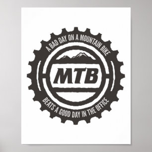 Lustiges Mtb, D-Tag auf einem Mountainbike, Downhi Poster
