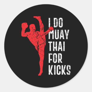 Lustiges Muay-Thai-Boxdesign und Kampfsport MMA Ki Runder Aufkleber