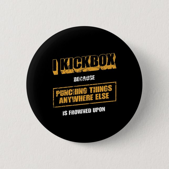 Lustiges Muay-Thai-Kickboxen und Mixed Martial Art Button (Vorderseite)