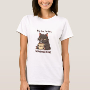 Lustiges müdes Katzenkaffee-T-Shirt für Frauen T-Shirt