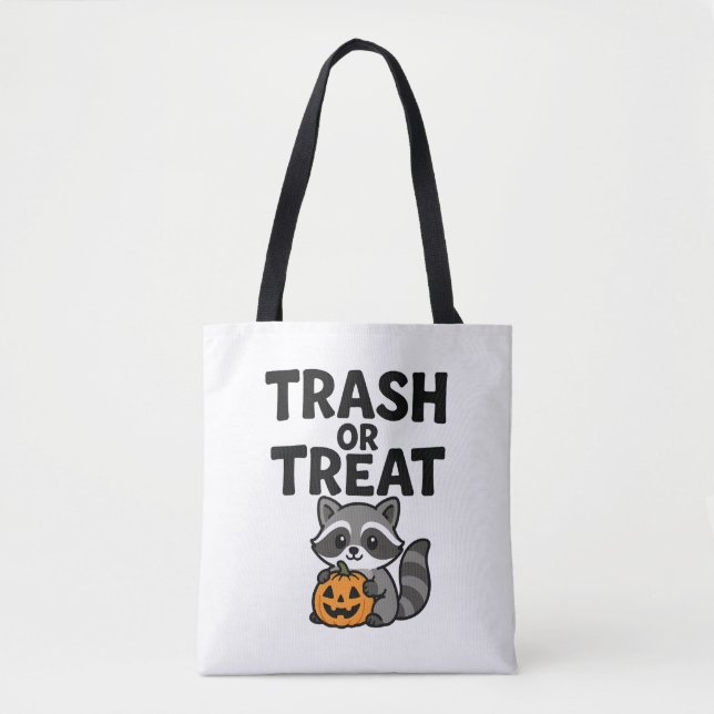Lustiges Müll oder Süßigkeiten Waschbär Halloween  (Vorderseite)