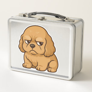Lustiges mürrisches Hund personalisiertes Geschenk Metall Brotdose