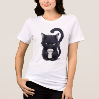 Lustiges mürrisches Katzen-Frauen-T-Shirt Tri-Blend Shirt