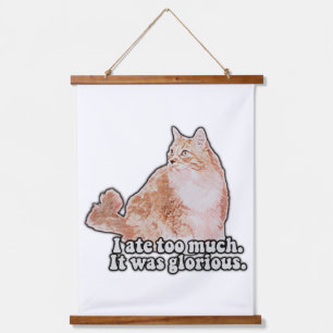 Lustiges mürrisches Katzen-Meme für Katzen- und Kä Wandteppich Mit Holzrahmen