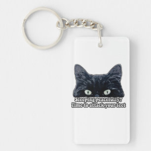 Lustiges mürrisches Katzen-Meme für Katzenbesitzer Schlüsselanhänger