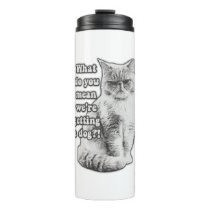 Lustiges mürrisches Katzen-Meme für Katzenliebhabe Thermosbecher