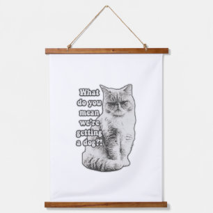 Lustiges mürrisches Katzen-Meme für Katzenliebhabe Wandteppich Mit Holzrahmen