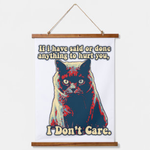 Lustiges mürrisches Katzen-Meme für Katzenliebhabe Wandteppich Mit Holzrahmen