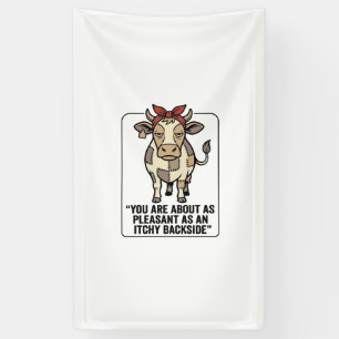 Lustiges mürrisches Patchwork-Kuh Vintage T-Shirt Banner