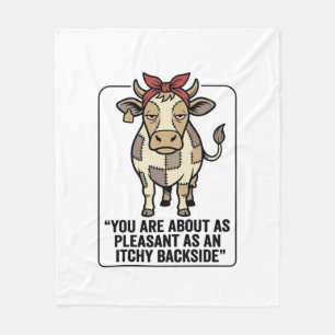 Lustiges mürrisches Patchwork-Kuh Vintage T-Shirt Fleecedecke