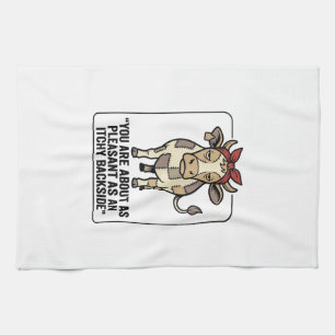 Lustiges mürrisches Patchwork-Kuh-Vintage-T-Shirt- Geschirrtuch