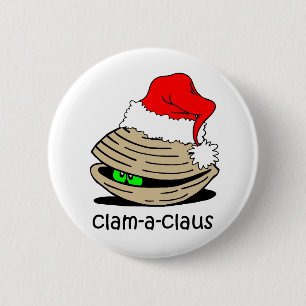 Lustiges Muschel Weihnachten Button