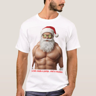 Lustiges Muskel-Santa-Spa-Shirt – „Selbst Santa br T-Shirt