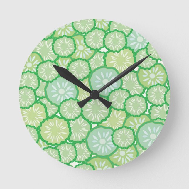 Lustiges Muster der Gurke Runde Wanduhr (Vorderseite)