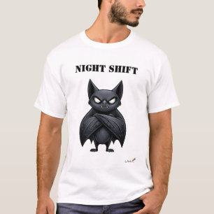 Lustiges Nachtschicht-Fledermaus-T-Shirt T-Shirt