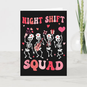 Lustiges Nachtschicht-Team Krankenschwestern Skele Karte