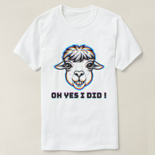 Lustiges nachvollziehbares Lama-Glitch-Art Oh ja, T-Shirt