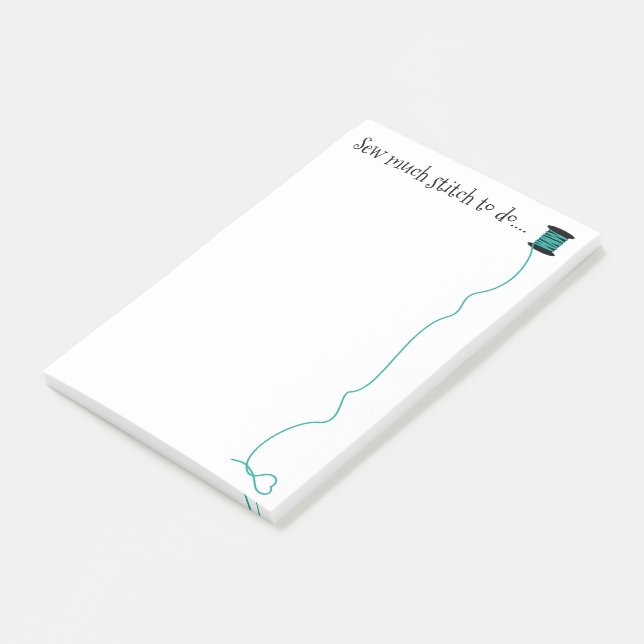 Lustiges nähendes Entwurfs-Aqua Post-it Klebezettel (angewinkelt)