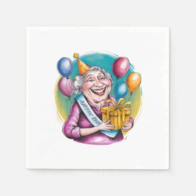 Lustiges Nana-Geburtstags-Gag-Geschenk Serviette (Vorderseite)