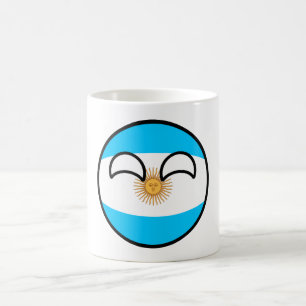 Lustiges neigendes Geeky Argentinien Countryball Tasse