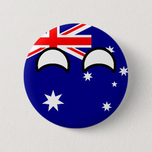 Lustiges neigendes Geeky Australien Countryball Button