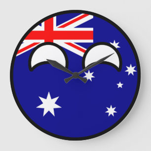 Lustiges neigendes Geeky Australien Countryball Große Wanduhr