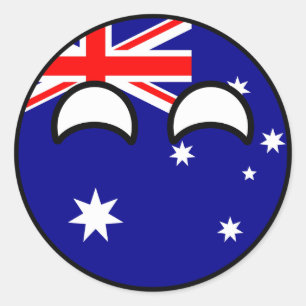 Lustiges neigendes Geeky Australien Countryball Runder Aufkleber