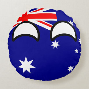 Lustiges neigendes Geeky Australien Countryball Rundes Kissen