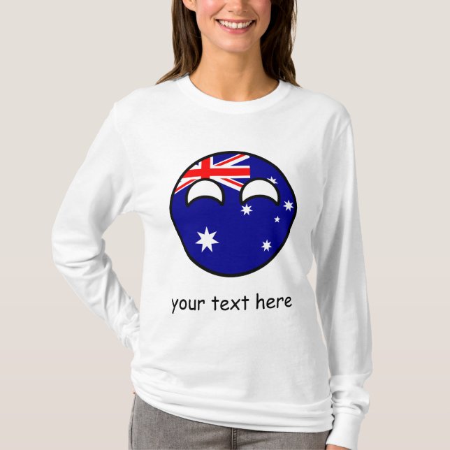 Lustiges neigendes Geeky Australien Countryball T-Shirt (Vorderseite)