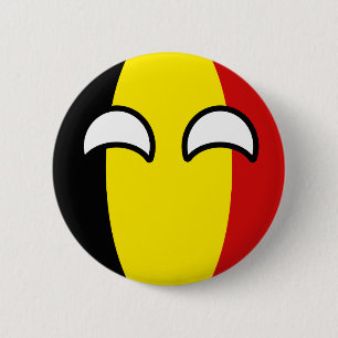 Lustiges neigendes Geeky Belgien Countryball Button