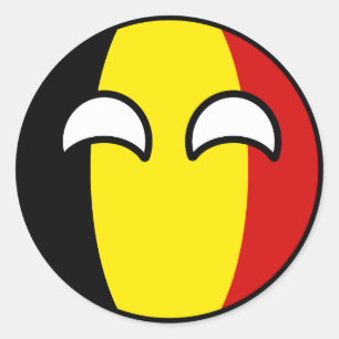 Lustiges neigendes Geeky Belgien Countryball Runder Aufkleber