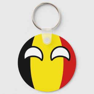 Lustiges neigendes Geeky Belgien Countryball Schlüsselanhänger