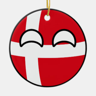 Lustiges neigendes Geeky Dänemark Countryball Keramik Ornament