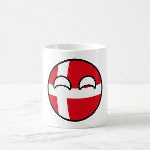 Lustiges neigendes Geeky Dänemark Countryball Tasse