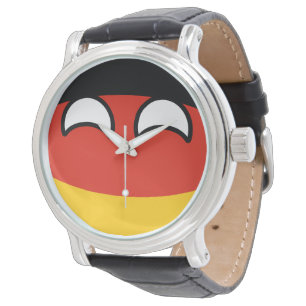 Lustiges neigendes Geeky Deutschland Countryball Armbanduhr