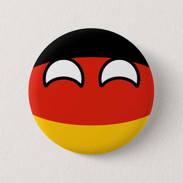 Lustiges neigendes Geeky Deutschland Countryball Button (Vorderseite)