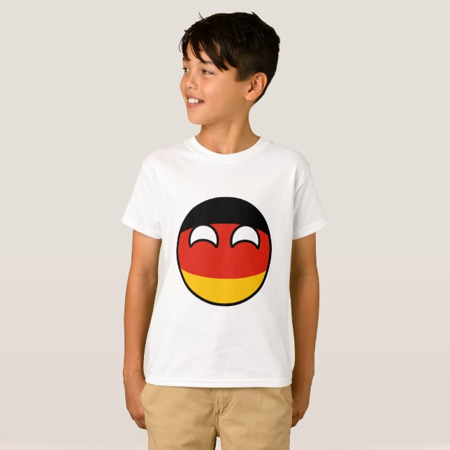 Lustiges neigendes Geeky Deutschland Countryball T-Shirt (Vorne ganz)
