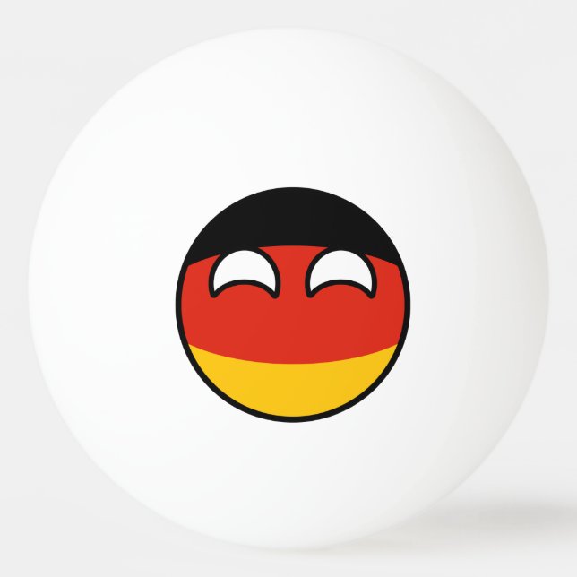 Lustiges neigendes Geeky Deutschland Countryball Tischtennisball (Vorderseite)