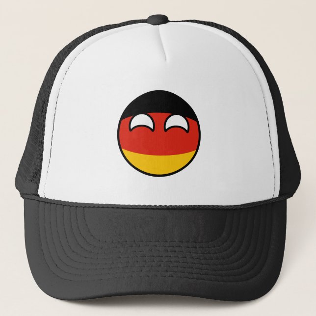 Lustiges neigendes Geeky Deutschland Countryball Truckerkappe (Vorderseite)