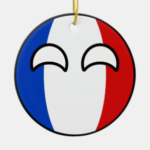 Lustiges neigendes Geeky Frankreich Countryball Keramik Ornament