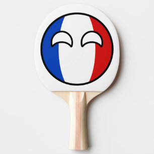 Lustiges neigendes Geeky Frankreich Countryball Tischtennis Schläger