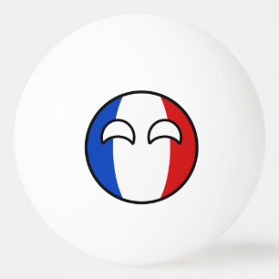 Lustiges neigendes Geeky Frankreich Countryball Tischtennisball
