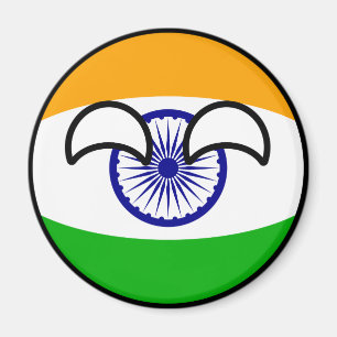 Lustiges neigendes Geeky Indien Countryball Magnet
