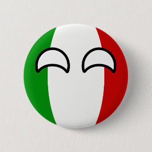 Lustiges neigendes Geeky Italien Countryball Button